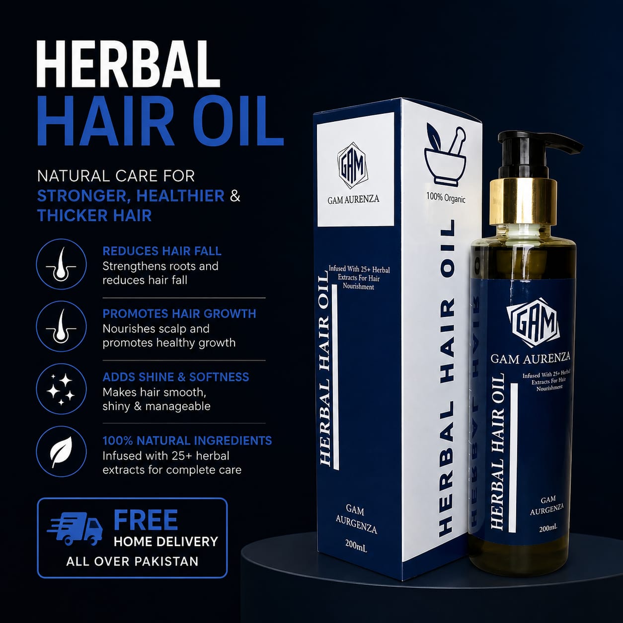 GAM Aurenza Herbal Hair Oil (200ml)